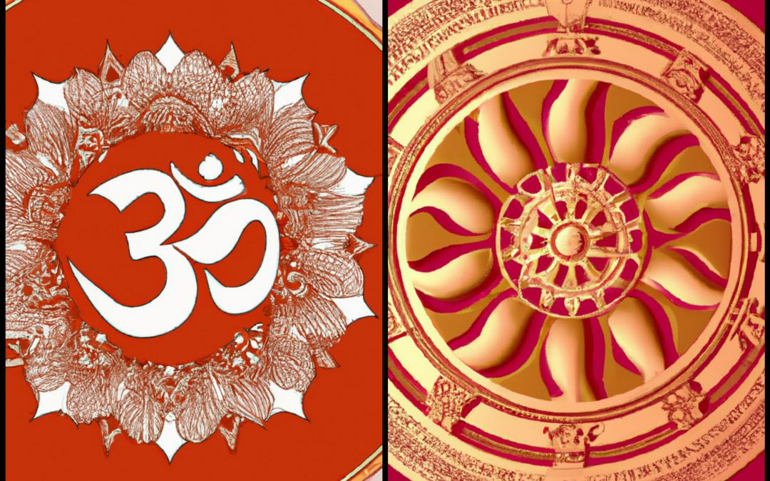 The symbols of karma and dharma